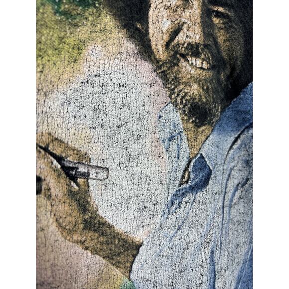 Bob Ross Mens Shirt Black Size Large Short‎ Sleeve Crewneck Graphic Painter Read - Picture 4 of 11